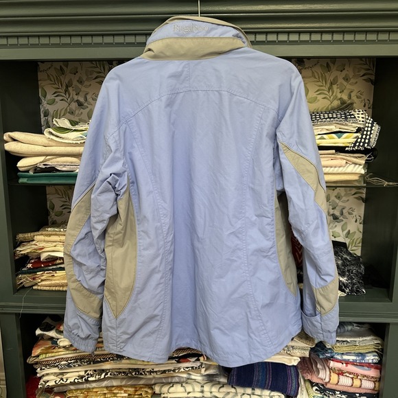 Columbia Womens Bugaboo Jacket M Light Blue Gray Pockets Full Zip Drawstring - Picture 10 of 13